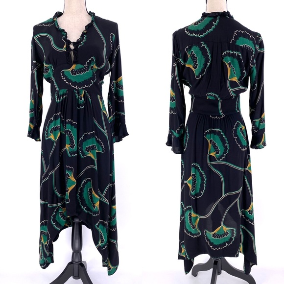 Ba&sh Lalie Floral Asymmetrical Midi Dress - Picture 3 of 9